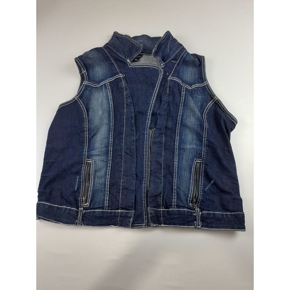 ARIYA HOODED JEAN VEST SZ 3X
